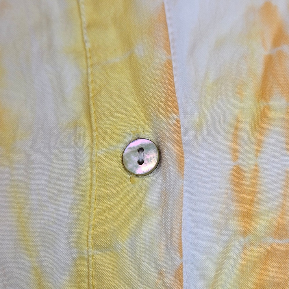 KUT From The Kloth Eden Short Sleeve Yellow And White Tie Dye Blouse Size Large - Picture 6 of 9
